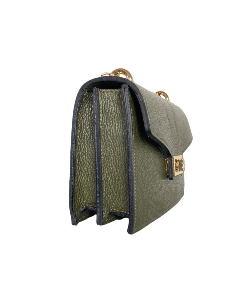 Leren-Schoudertas-Classy-U-groen-groen-army-green-stevige-trendy-leren-schoudertas-tas-itbag-gouden-kettinghengsel-look-a-like-bags-kopen-bestellen-side