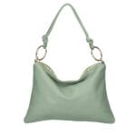 Leren Schoudertas Creta gouden cirkels mint leren schoudertassen chique trendy italiaans leder tassen