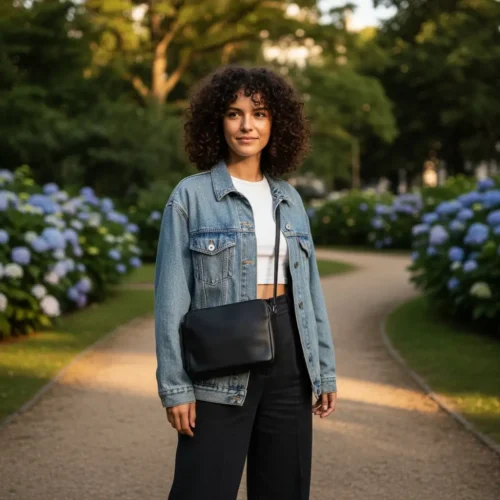 Leren-Schoudertas-Farah-zwart-zwarte-leer-tassen-schoudertassen-3-vakken-italiaans-leder-trendy-tassen-dames-kopen-bestellen-model