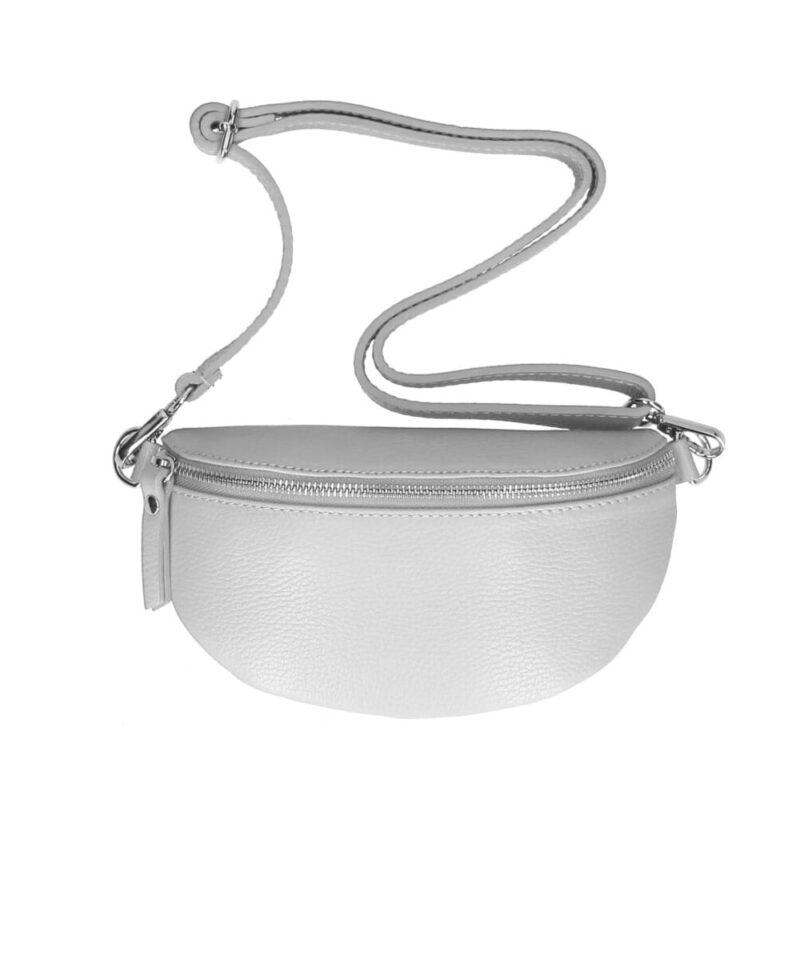 Leren-Schoudertas-Faya-simpele-grijs grijze schoudertas-zilveren-rits-tassen-kopen-bestellen-goedkope-lederen-crossbody-tassen