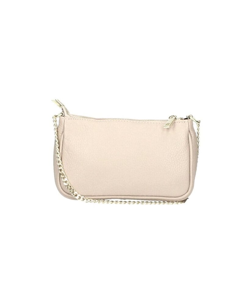 Leren Schoudertas Fiona beige shoudertassen crossbodytas dames gouden kettinghengsel kopen bestellen 1