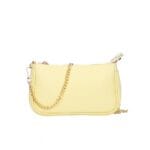 Leren Schoudertas Fiona citroengele geel lichtgele shoudertassen crossbodytas dames gouden kettinghengsel kopen bestellen 1