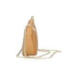 Leren Schoudertas Fiona cognac shoudertassen crossbodytas dames gouden kettinghengsel kopen bestellen side