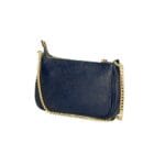 Leren Schoudertas Fiona donker blauw blauwe navy shoudertassen crossbodytas dames gouden kettinghengsel kopen bestellen 1
