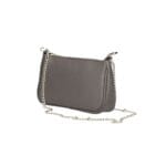 Leren Schoudertas Fiona donker grijs grijze shoudertassen crossbodytas dames gouden kettinghengsel kopen bestellen 1