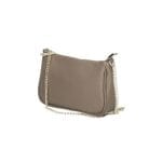 Leren Schoudertas Fiona donker taupe shoudertassen crossbodytas dames gouden kettinghengsel kopen bestellen 1