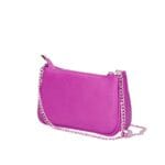 Leren Schoudertas Fiona fuchsia shoudertassen crossbodytas dames gouden kettinghengsel kopen bestellen 1