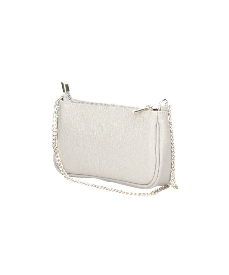 Leren Schoudertas Fiona grijs grijze shoudertassen crossbodytas dames gouden kettinghengsel kopen bestellen 1