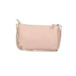 Leren Schoudertas Fiona poeder roze shoudertassen crossbodytas dames gouden kettinghengsel kopen bestellen 1