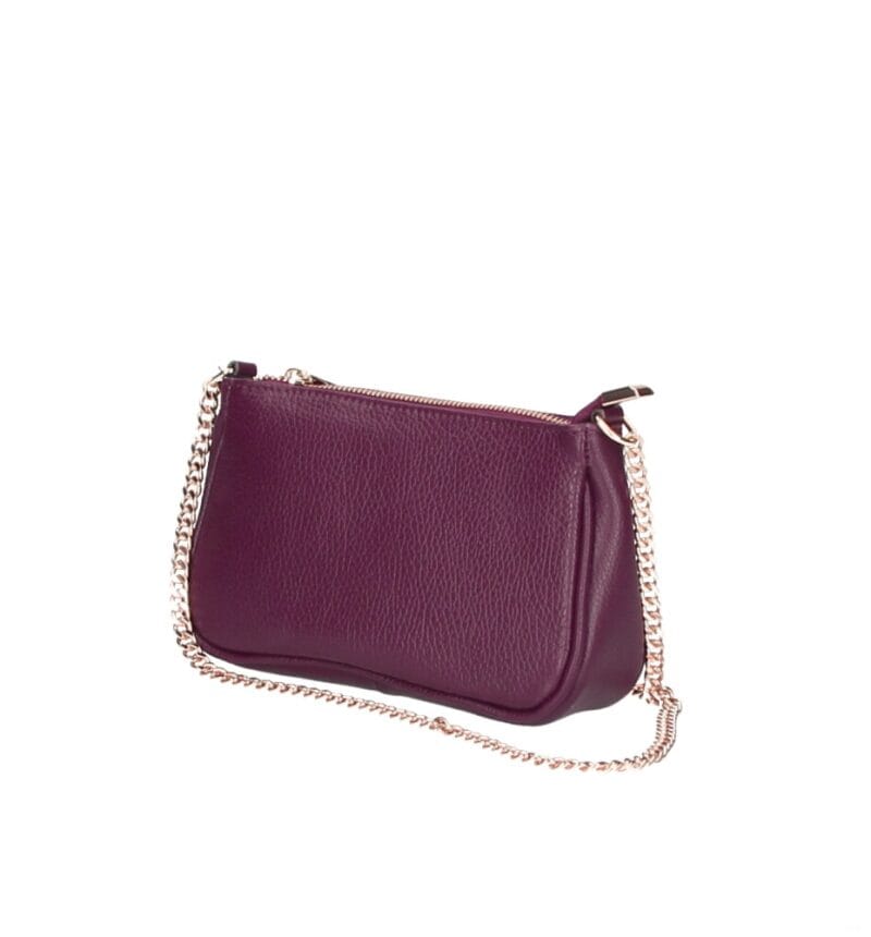 Leren Schoudertas Fiona wijn rood rode shoudertassen crossbodytas dames gouden kettinghengsel kopen bestellen 1
