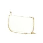 Leren Schoudertas Fiona wit witte shoudertassen crossbodytas dames gouden kettinghengsel kopen bestellen 1