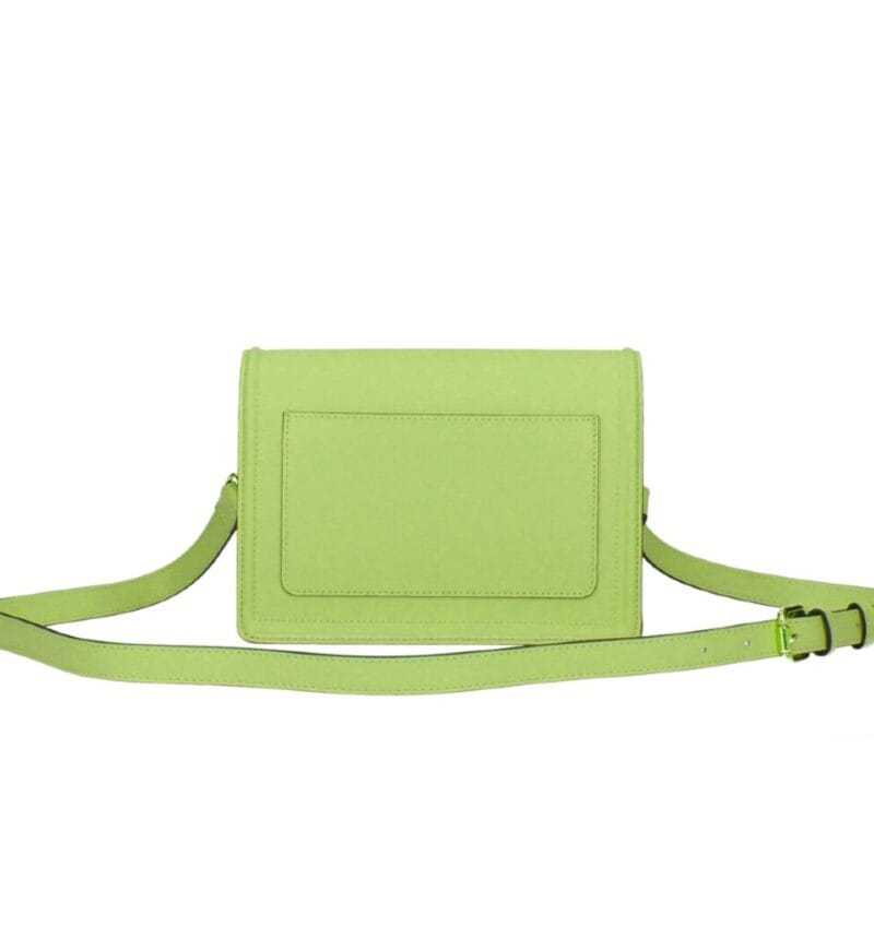 Leren Schoudertas Gayll moss groen groene stevige leren schoudertassen crossbodytassen italiaans leder kopen bestellen achterkant