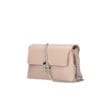 Leren Schoudertas Galia poeder roze stevige twee vaks schoudertas zilver kettinghengsel beslag italiaans tassen kopen bestellen zij