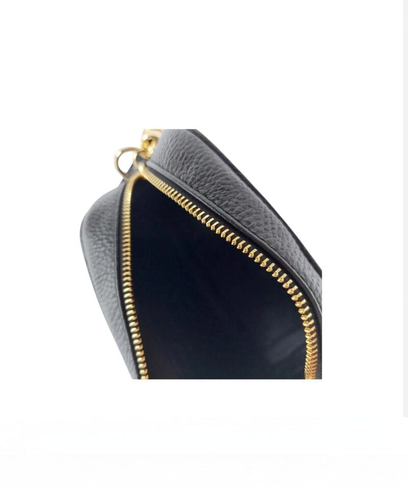 Leren Schoudertas Geweven Zigzag geweven print zwart wit patroon unieke luxe leren tassen kopen bestellen kwastje tassle detail1