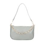 Leren Schoudertas Kelly Chain grijs grijze schoudertas gouden kettinghengsel trendy leren tassen kopen bestellen