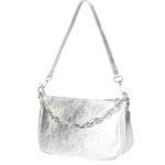 Leren Schoudertas Kelly Chain zilver zilveren schoudertas gouden kettinghengsel trendy leren tassen kopen bestellen