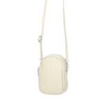 Leren Schoudertas Lella beige leer leder schoudertassen telefoontassen italiaans leder 2 vaks rits met voorvak kopen bestellen -