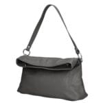 Leren Schoudertas Lilly donker grijs grijze zacht leren schoudertas chique leer italiaans kopen-Photoroom