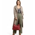 Leren Schoudertas Lilly donker rood rode zacht leren schoudertas chique leer italiaans kopen model 1