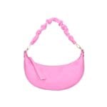Leren Schoudertas Luna roze pink leren schoudertassen leer leder italiaans uniek handvat kopen bestellen