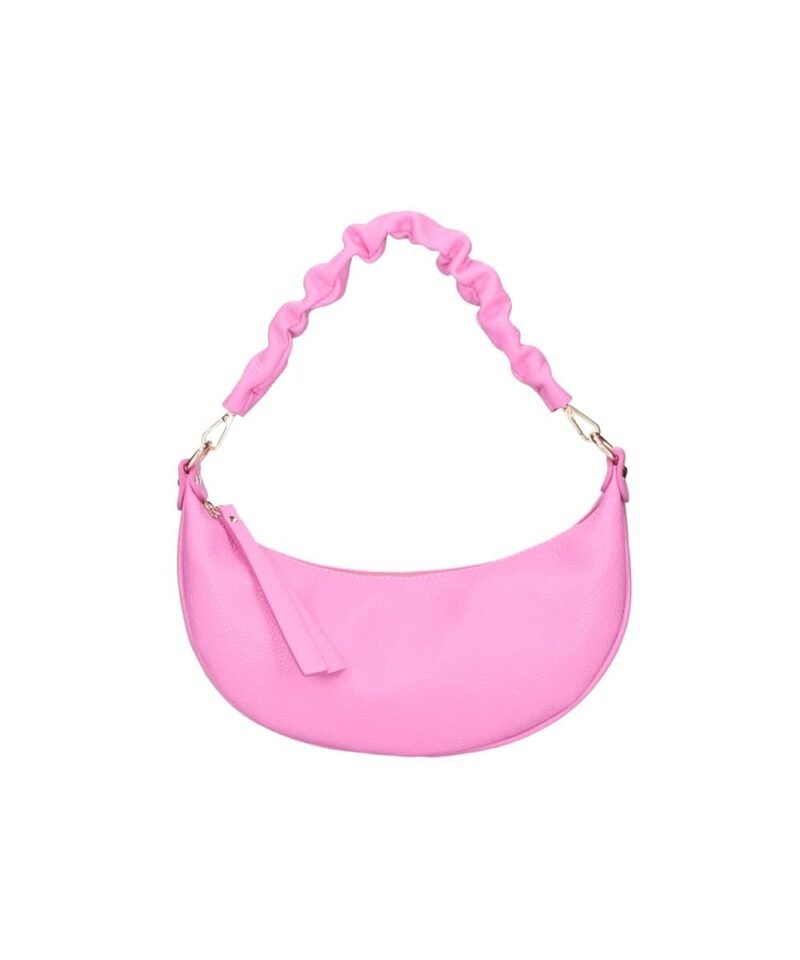 Leren Schoudertas Luna roze pink leren schoudertassen leer leder italiaans uniek handvat kopen bestellen