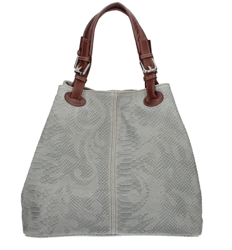 Leren Schoudertas Python grijs grijze grigio slangenprint leren schoudertassen luxe trendy italiaanse leder tassen kopen bestellen
