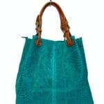 Leren Schoudertas Python turquoise slangenprint leren schoudertassen luxe trendy italiaanse leder tassen kopen bestellen