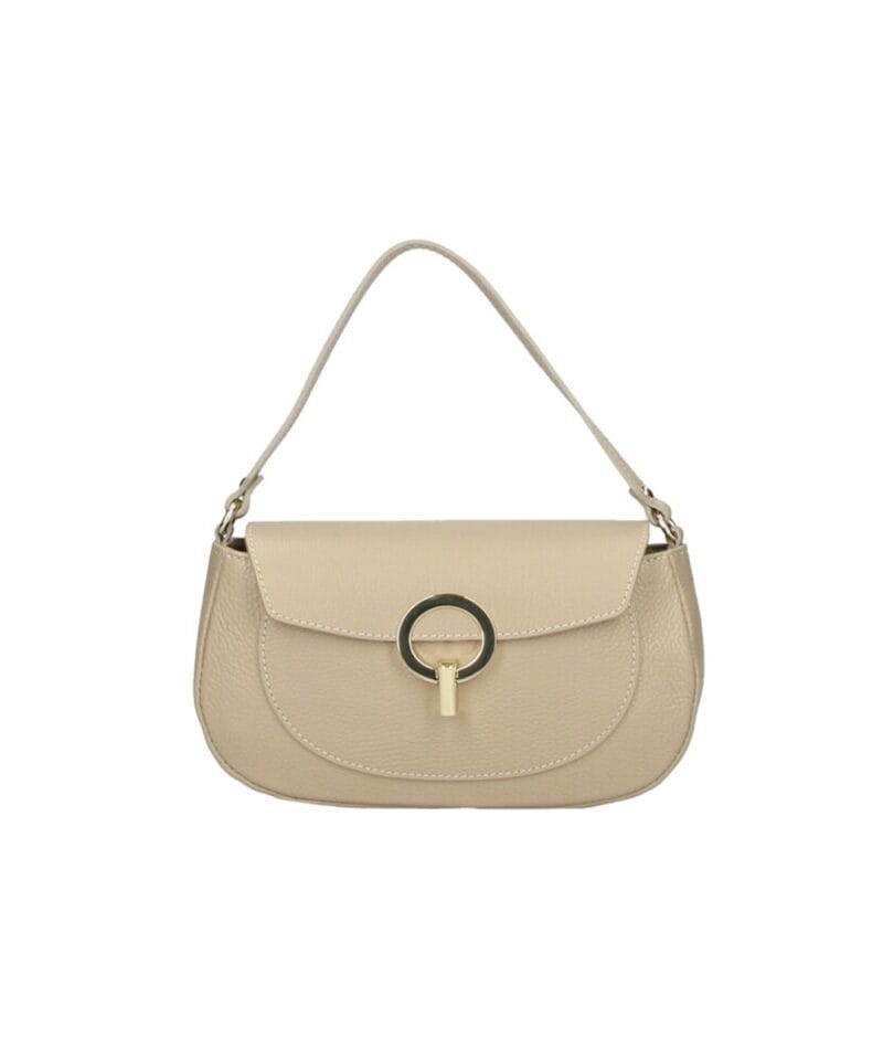 Leren Schoudertas Ring Sluiting taupe-ronde-gouden-draaislot-unieke-stevige-leren-tassen-italiaans-leder-kopen-bestellen