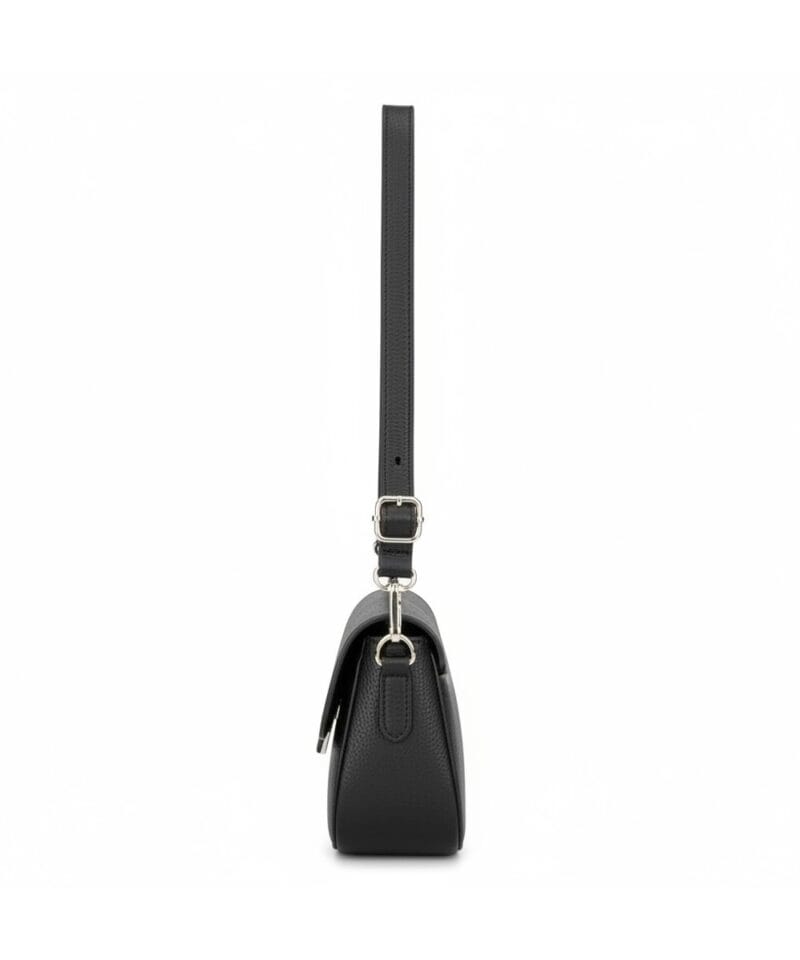 Leren Schoudertas Risa zwart zwarte leer leder schoudertassen crossbodytassen dames italiaanse itbags kopen bestellen zij