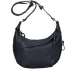 Leren Schoudertas Sally zwart zwarte ruime zacht leren crossbodytassen luxe trendy italiaans leder kopen bestellen