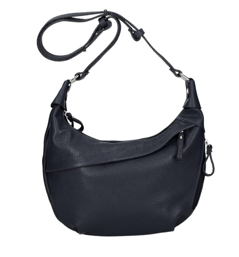 Leren Schoudertas Sally zwart zwarte ruime zacht leren crossbodytassen luxe trendy italiaans leder kopen bestellen