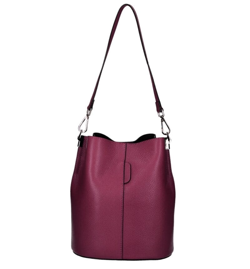 Leren Schoudertas Sandra Wijnrood rode bucketbag bucket tas schoudertassen leer classy tassen kopen bestellen luxe