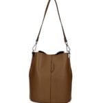 Leren Schoudertas Sandra bruin bruine bucketbag bucket tas schoudertassen leer classy tassen kopen bestellen luxe