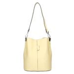 Leren Schoudertas Sandra citroen geel gele bucketbag bucket tas schoudertassen leer classy tassen kopen bestellen luxe