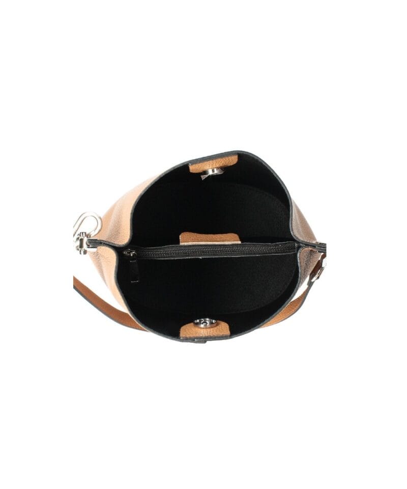 Leren Schoudertas Sandra cognac bucketbag bucket tas schoudertassen leer classy tassen kopen bestellen open