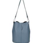 Leren Schoudertas Sandra hemels blauw blauwe bucketbag bucket tas schoudertassen leer classy tassen kopen bestellen luxe