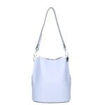Leren Schoudertas Sandra licht blauw blauwe bucketbag bucket tas schoudertassen leer classy tassen kopen bestellen luxe