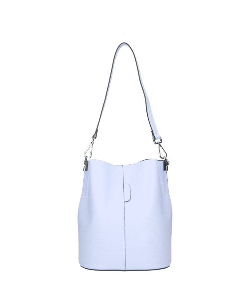 Leren Schoudertas Sandra licht blauw blauwe bucketbag bucket tas schoudertassen leer classy tassen kopen bestellen luxe