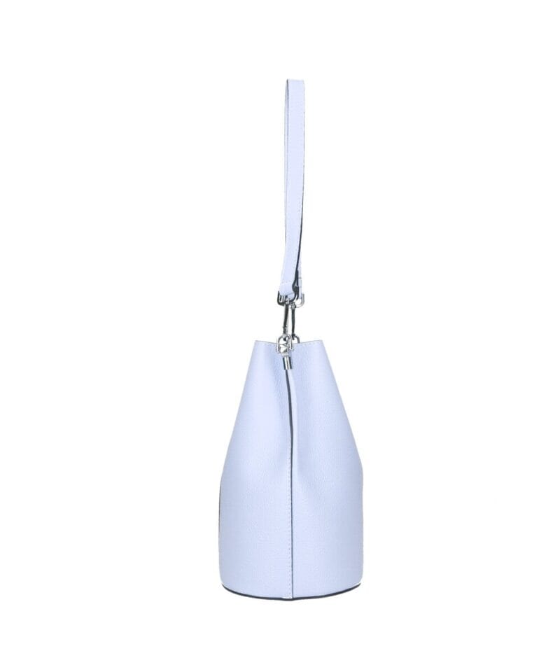 Leren Schoudertas Sandra licht blauw blauwe bucketbag bucket tas schoudertassen leer classy tassen kopen bestellen luxe zijkant