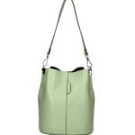 Leren Schoudertas Sandra mint groen groene bucketbag bucket tas schoudertassen leer classy tassen kopen bestellen luxe