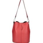 Leren Schoudertas Sandra rood rode bucketbag bucket tas schoudertassen leer classy tassen kopen bestellen luxe