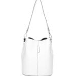 Leren Schoudertas Sandra wit witte bucketbag bucket tas schoudertassen leer classy tassen kopen bestellen luxe