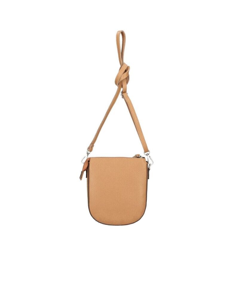 Leren Schoudertas Vera cognac schoudertassen leer leder italiaans zilver beslag trendy fashion bags kopen bestellen achter