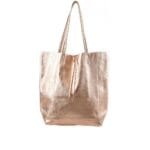 Leren-Shopper-Simple-Metallic-rose-gouden-lederen-shoppers-grote-tassen-handtassen-kopen-glans-coating-Italiaanse-tassen-kopen-