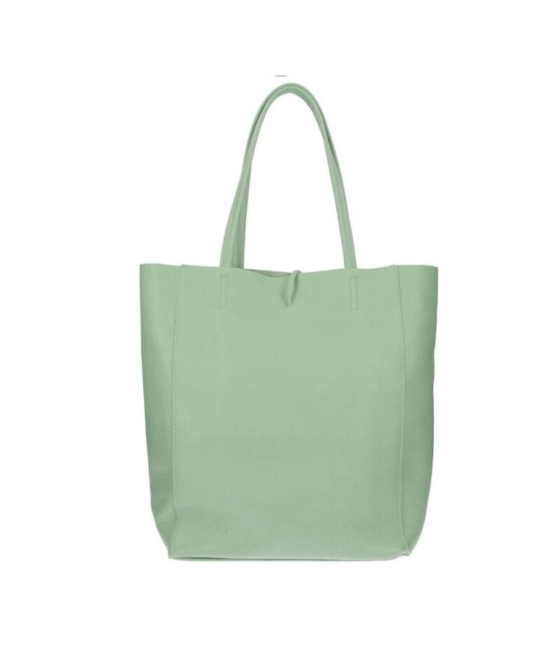 Leren-Shopper-Simple-mint lederen-shoppers-grote-tassen-handtassen-kopen-kantoortassen-Italiaanse-tassen-kopen- bestellen leder
