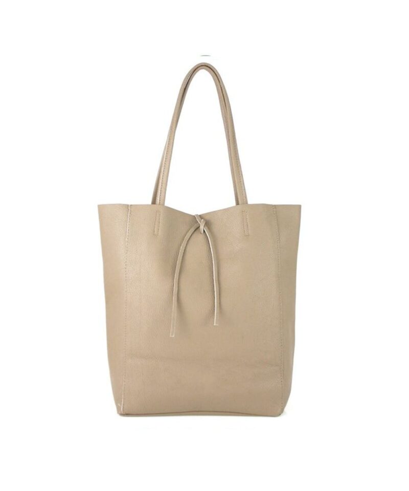 Leren-Shopper-Simple-taupe lederen-shoppers-grote-tassen-handtassen-kopen-kantoortassen-Italiaanse-tassen-kopen- bestellen leder