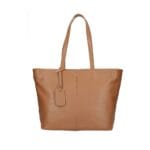 Leren Shopper Victoria cognac ruime chique leren shoppers achtervak italiaans ruime leren handtassen kopen bestellen