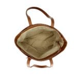 Leren Shopper Victoria cognac ruime chique leren shoppers achtervak italiaans ruime leren handtassen kopen bestellen open
