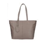Leren Shopper Victoria donker taupe ruime chique leren shoppers achtervak italiaans ruime leren handtassen kopen bestellen