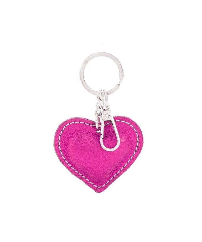 Leren-Sleutelhanger-Metallic-Hart-fuchsia-sleutel-hangers-tas-hashangers-leren-hartjes-zilver-beslag-kopen-bestellen